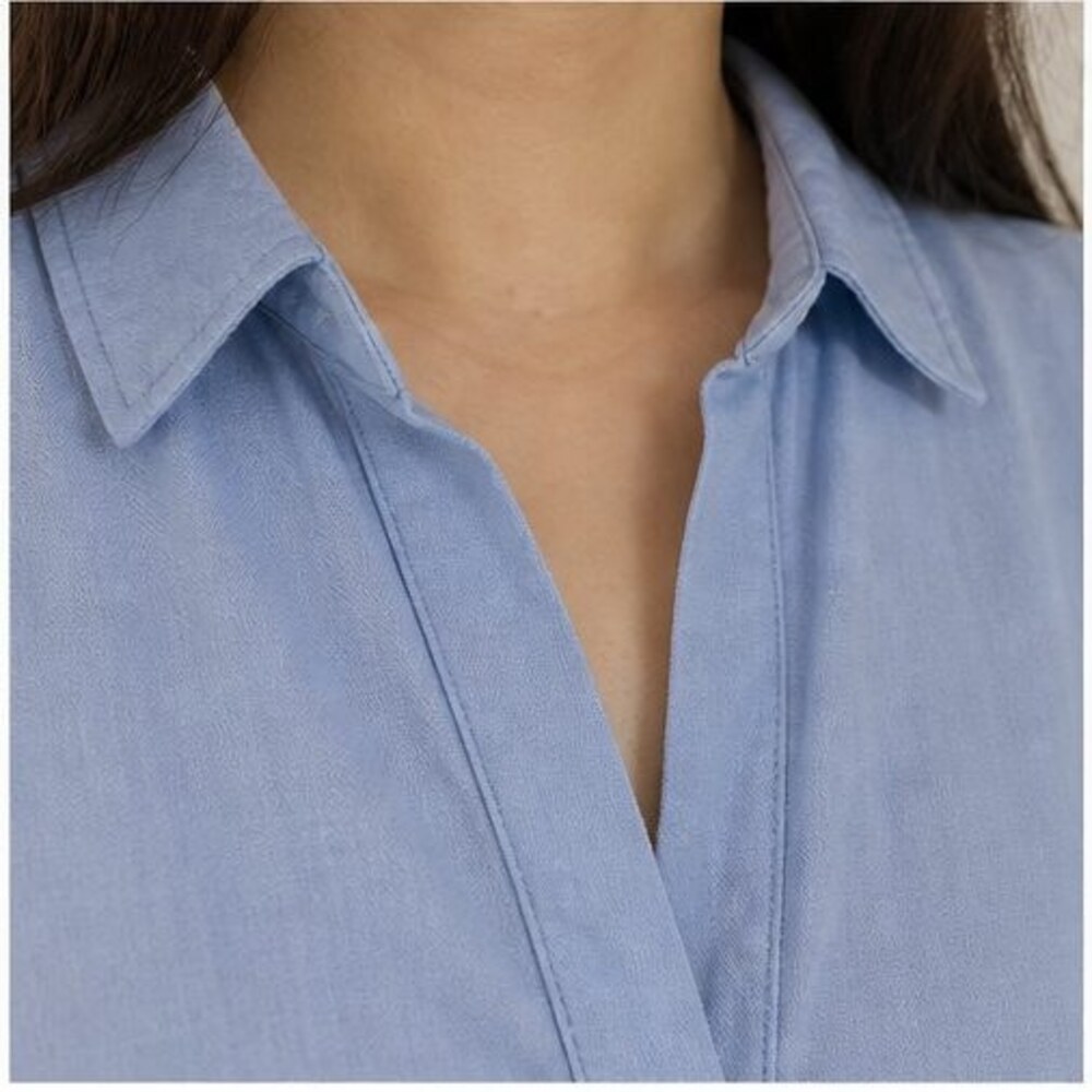 Blue Button Blouse - Picture 4 of 6